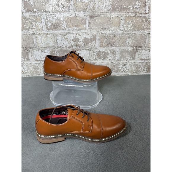 Bruno Marc Dress Shoes Mens Size 9 Brown Cap Toe Derby Oxford Lace Up Casual - Picture 4 of 8